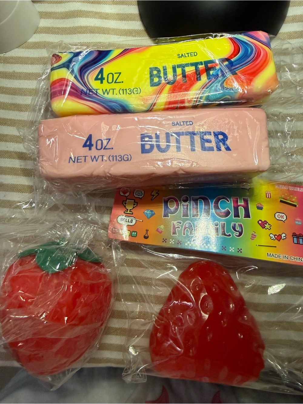 Colorful Butter & Fruit Squishies Set